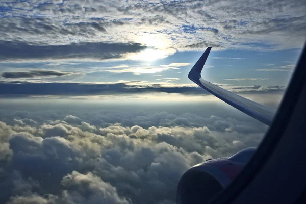 Asa Avião Acima Nuvem — Fotografia de Stock