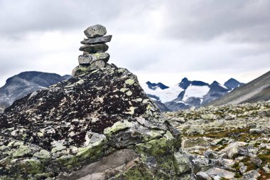 Norveç'te dağlık arazi. Jotunheimen Milli Parkı