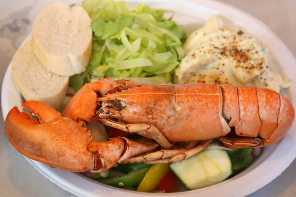 Meeresfrüchtsalat Auf Einem Großen Teller — Stockfoto