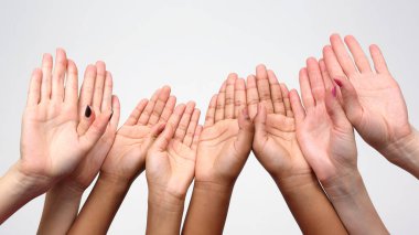 Birçok eller üst üste kaldırdı