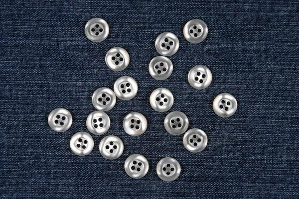 Boutons Nacre Denim Bleu — Photo