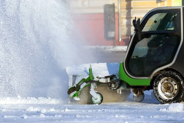 Street Cleaning City Snow Help Special Machinery — Stock Photo, Image