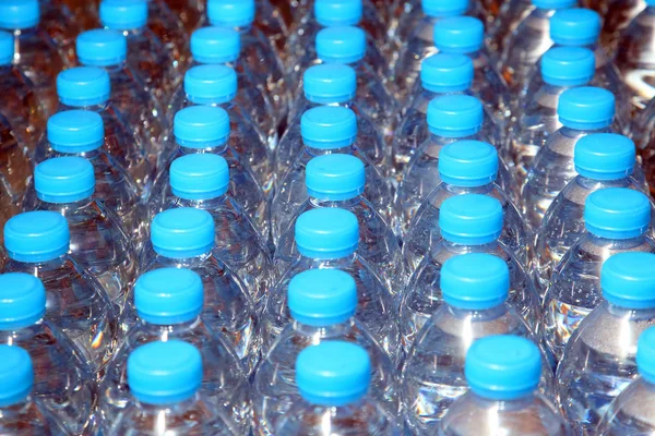 mineral water bottles in a ro