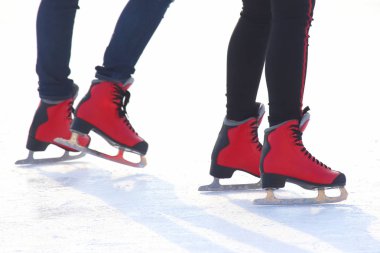 Bir buz rin paten kadın bacaklar