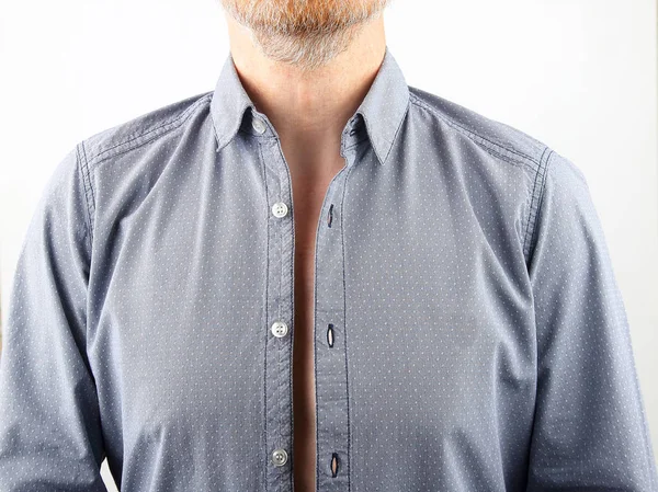 Man Unbuttoned Shir — Stock Photo, Image