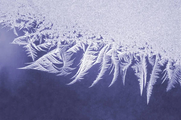 Πάγου Μοτίβα Στο Παγωμένο Παράθυρο — Φωτογραφία Αρχείου