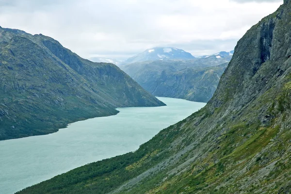 Kilátás Nyílik Gjende Jotunheimen Nemzeti Park Norvégia — Stock Fotó