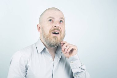 ışık adam şaşırmış sakallı adam baktı