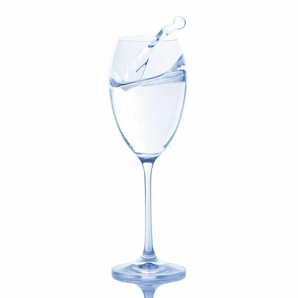 The water pouring in transparent glass with bubbles of air — Stock Photo, Image