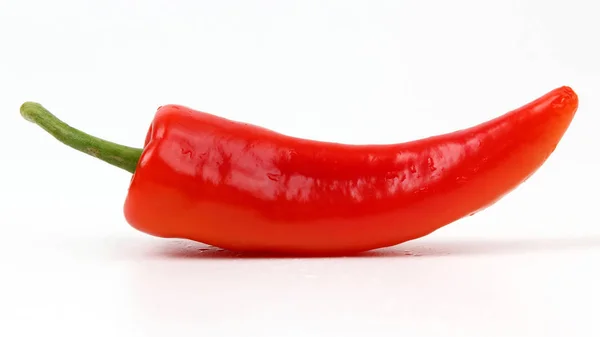 Красный острый перец на белом фоне — стоковое фото