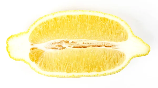 Couper le long du citron sur un fond blanc — Photo