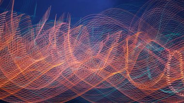 soyut gece ışık dalga hattı. rastgele renk bandı