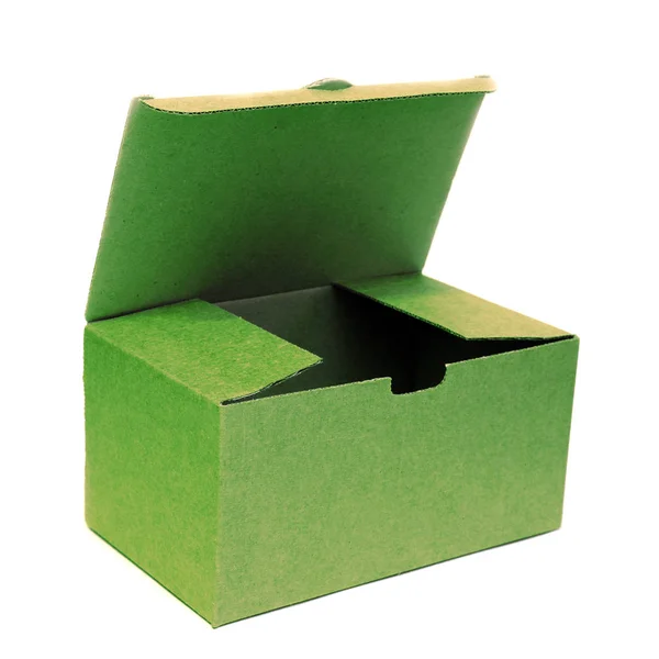 Ouvrir boîte en carton vide isolé sur fond blanc — Photo