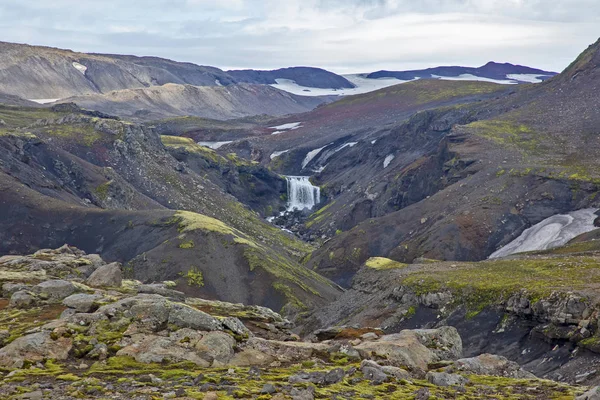 Wodospady na rzece Skoda. Islandia — Zdjęcie stockowe