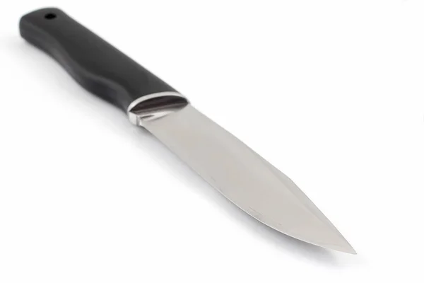 Kés fekete fogantyú Micarta fehér háttér — Stock Fotó