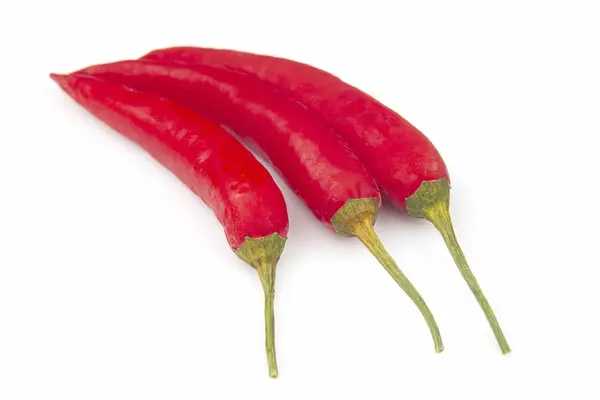 Hot red fresh pepper on a white background — Stock Photo, Image