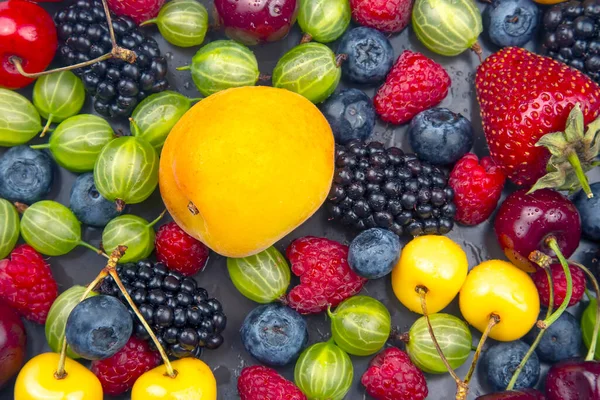 Spousta Čerstvých Bobulí Užitečné Vitamín Zdravé Potraviny Ovoce — Stock fotografie