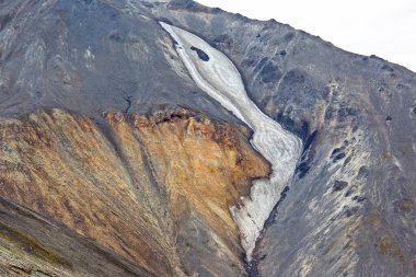 Landmannalaugar, İzlanda 'daki güzel ve renkli dağ manzarası