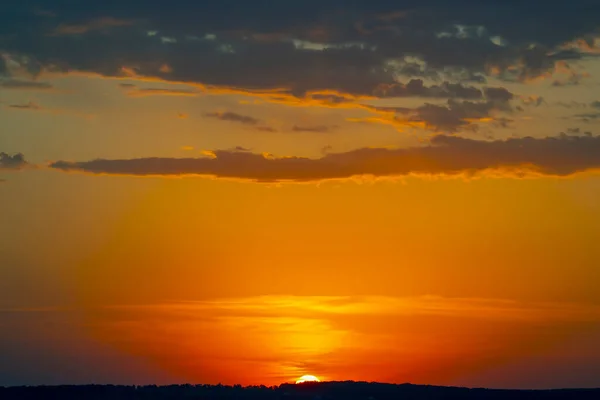 Красочный Закат Вечернем Небе Природа Красота Облаков — стоковое фото