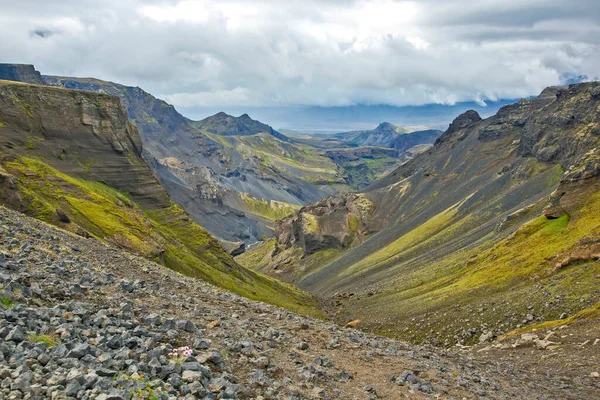 Vackra Och Färgglada Bergslandskap Landmannalaugar Island Natur Och Platser För — Stockfoto