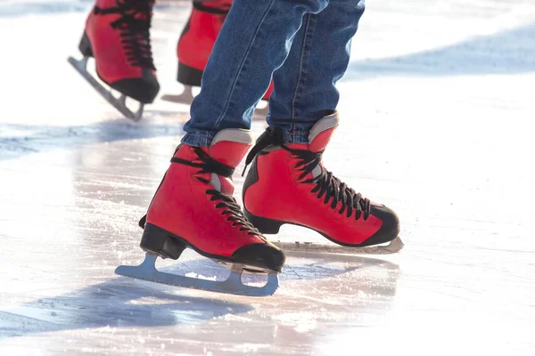 Poten Van Een Schaatser Schaatsen Ijsbaan Wintersport Hobby Actieve Recreatie — Stockfoto