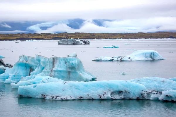 Blu Ghiaccio Sulla Riva Della Laguna Ghiaccio Islanda — Foto Stock