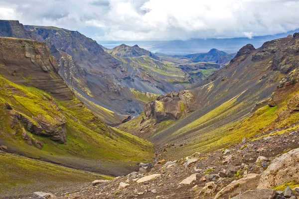Krásná Barevná Horská Krajina Landmannalaugar Island Příroda Místa Pro Nádherné — Stock fotografie