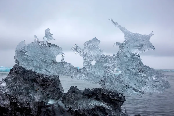 Hielo Azul Orilla Laguna Hielo Islandia —  Fotos de Stock