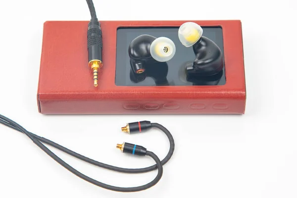 Écouteurs Intra Auriculaires Pour Lecteur Musique Son Audio Équipement Moderne — Photo