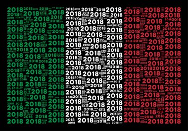 İtalya bayrağı mozaik 2018 yıl metin öğeleri