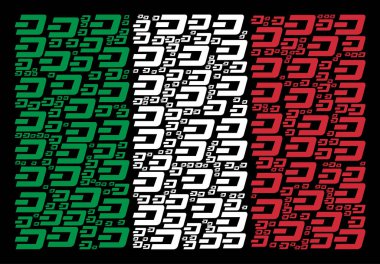 İtalya bayrağı kolaj Dash para birimi simgeleri
