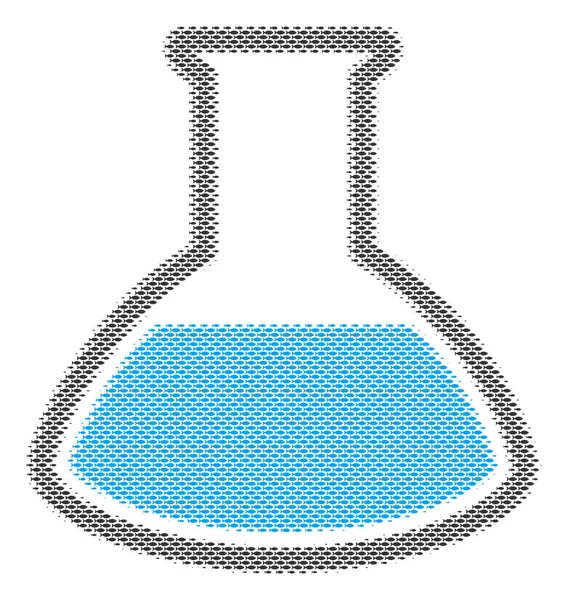 Análisis de peces Composición del vial — Vector de stock