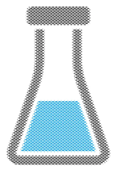 물고기 플라스 크 콜라주 — 스톡 벡터