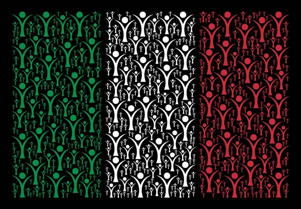 Italian Flag Mosaic of Abstract Man Icons — Stock Vector