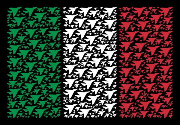 İtalya bayrak deseni uçak Intercepter öğeleri — Stok Vektör