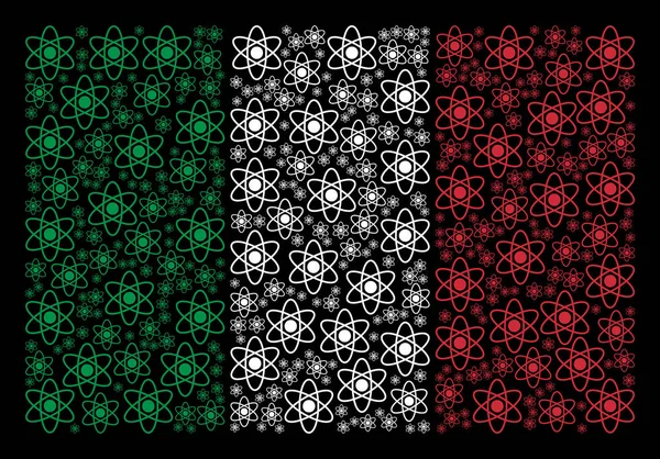 Wzór flagi Włochy Atom ikon — Wektor stockowy