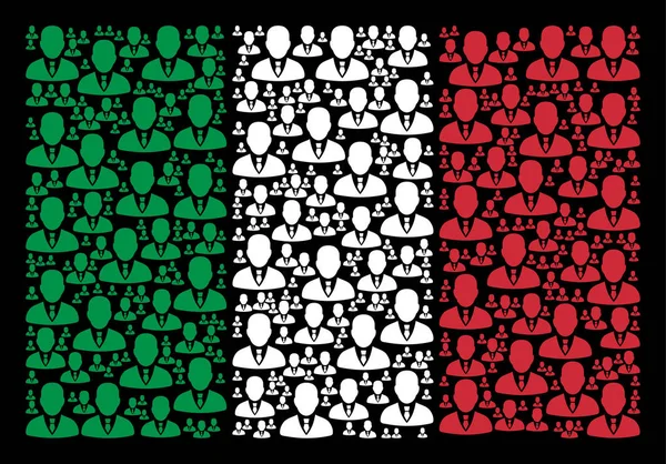 Drapeau italien Pattern of Businessman Articles — Image vectorielle