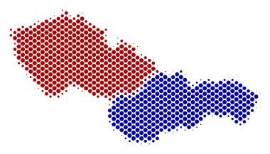 Noktalı resim piksel Çekoslovakya harita