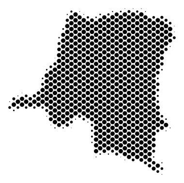 Noktalı resim piksel Demokratik Cumhuriyeti Kongo Haritası