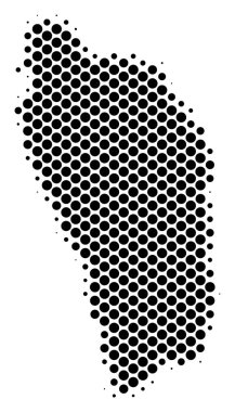 Yarı ton şematik Dominica ada Haritası