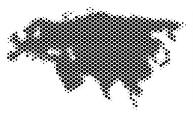Yarı ton şematik Eurasia harita