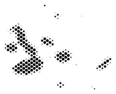 Yarı ton soyut Galapagos Adaları Haritası