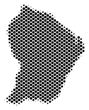 Yarı ton şematik Fransız Guyanası Haritası