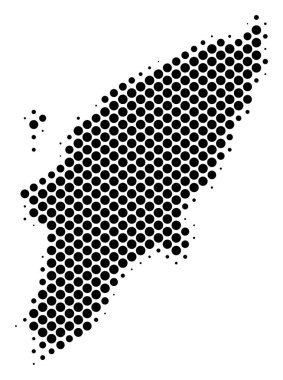 Yarı ton soyut Yunan Rodos Adası Haritası