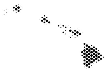 Yarı ton nokta Havaii Adaları Haritası