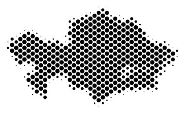 Yarı ton şematik Kazakistan Haritası