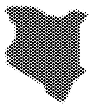 Yarı ton Kenya harita noktalı