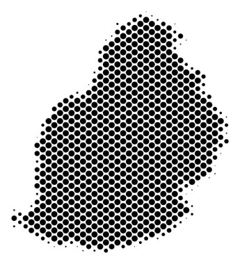 Yarı ton nokta Mauritius Adası Haritası