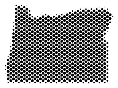 Yarı ton noktalı Oregon State harita