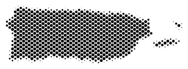 Yarı ton soyut Puerto Rico harita